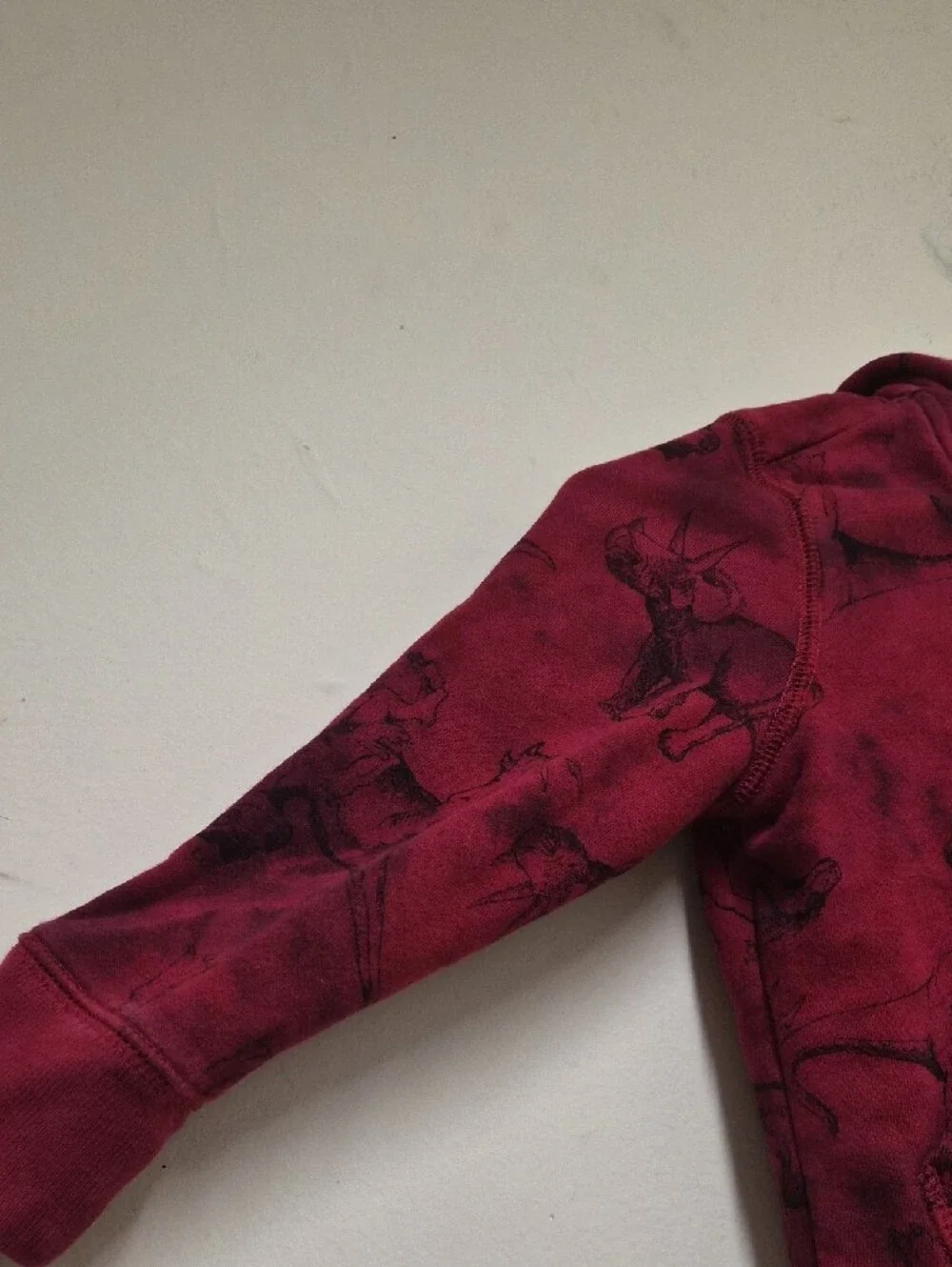 GAP Kids Maroon Animal-Print Zip Hoodie Size 3